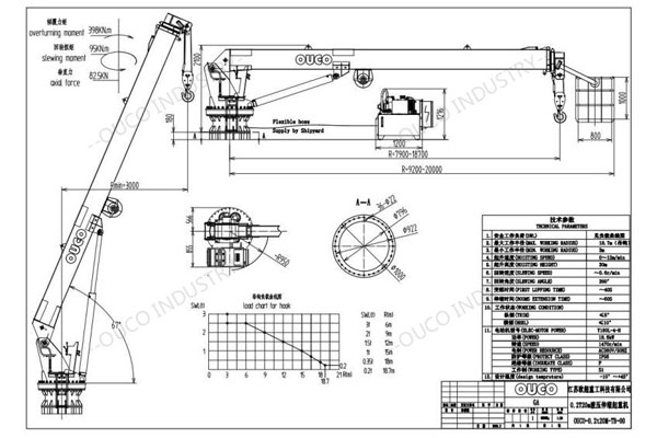 0.2T20M伸縮船用吊機(jī)